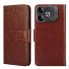 For Tecno Pova 6 5G Crystal Texture Leather Phone Case(Brown) - 1