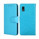 For Sharp Aqous Wish 3 Crystal Texture Leather Phone Case(Sky Blue) - 1