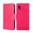 For Sharp Aqous Wish 3 Crystal Texture Leather Phone Case(Rose Red) - 1