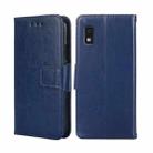 For Sharp Aqous Wish 3 Crystal Texture Leather Phone Case(Royal Blue) - 1