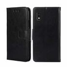 For Sharp Aqous Wish 3 Crystal Texture Leather Phone Case(Black) - 1