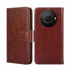 For Sharp Aquos R8 Pro SH-51D Crystal Texture Leather Phone Case(Brown) - 1