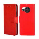 For Sharp Aquos R8 SH-52D Crystal Texture Leather Phone Case(Red) - 1