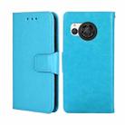 For Sharp Aquos R8 SH-52D Crystal Texture Leather Phone Case(Sky Blue) - 1