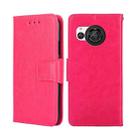 For Sharp Aquos R8 SH-52D Crystal Texture Leather Phone Case(Rose Red) - 1