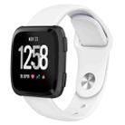 For Fitbit Versa 2 / Fitbit Versa / Fitbit Versa Lite Solid Color Silicone Watch Band, Size:L(White) - 1