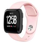 For Fitbit Versa 2 / Fitbit Versa / Fitbit Versa Lite Solid Color Silicone Watch Band, Size:L(Pink) - 1