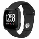 For Fitbit Versa 2 / Fitbit Versa / Fitbit Versa Lite Solid Color Silicone Watch Band, Size:L(Black) - 1