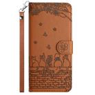 For Google Pixel 9a Cat Embossing Pattern Leather Phone Case with Lanyard(Brown) - 2