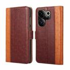 For Tecno Camon 20 Premier 5G Ostrich Texture Horizontal Flip Leather Phone Case(Brown) - 1