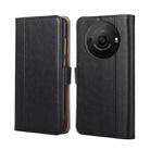 For Sharp Aquos R8 Pro SH-51D Ostrich Texture Horizontal Flip Leather Phone Case(Black) - 1