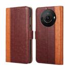 For Sharp Aquos R8 Pro SH-51D Ostrich Texture Horizontal Flip Leather Phone Case(Brown) - 1