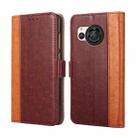 For Sharp Aquos R8 SH-52D Ostrich Texture Horizontal Flip Leather Phone Case(Brown) - 1