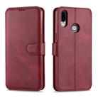 For Samsung Galaxy A10s AZNS Calf Texture Horizontal Flip Leather Case, with Holder & Card Slots & Wallet & Photo Frame(Red) - 1