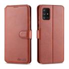 For Samsung Galaxy A51 AZNS Calf Texture Horizontal Flip Leather Case, with Holder & Card Slots & Wallet & Photo Frame(Brown) - 1