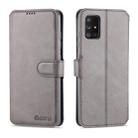 For Samsung Galaxy A51 AZNS Calf Texture Horizontal Flip Leather Case, with Holder & Card Slots & Wallet & Photo Frame(Grey) - 1