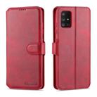 For Samsung Galaxy A51 AZNS Calf Texture Horizontal Flip Leather Case, with Holder & Card Slots & Wallet & Photo Frame(Red) - 1