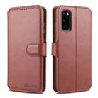 For Samsung Galaxy S20 AZNS Calf Texture Horizontal Flip Leather Case, with Holder & Card Slots & Wallet & Photo Frame(Brown) - 1
