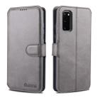 For Samsung Galaxy S20 AZNS Calf Texture Horizontal Flip Leather Case, with Holder & Card Slots & Wallet & Photo Frame(Grey) - 1