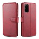 For Samsung Galaxy S20 AZNS Calf Texture Horizontal Flip Leather Case, with Holder & Card Slots & Wallet & Photo Frame(Red) - 1