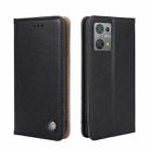 For Blackview Oscal C30 Non-Magnetic Retro Texture Leather Phone Case(Black) - 1