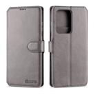 For Samsung Galaxy S20 Ultra AZNS Calf Texture Horizontal Flip Leather Case, with Holder & Card Slots & Wallet & Photo Frame(Grey) - 1