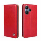 For Infinix Hot 30i 4G Non-Magnetic Retro Texture Leather Phone Case(Red) - 1