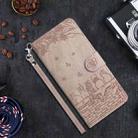 For iPhone 16 Pro Max Cat Embossing Pattern Leather Phone Case with Lanyard(Grey) - 2