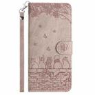 For iPhone 16 Pro Max Cat Embossing Pattern Leather Phone Case with Lanyard(Grey) - 3