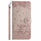 For iPhone 16 Plus Cat Embossing Pattern Leather Phone Case with Lanyard(Grey) - 3