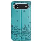 For iPhone 17 Air Cat Embossing Pattern Leather Phone Case with Lanyard(Blue) - 3
