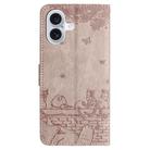 For iPhone 17 Cat Embossing Pattern Leather Phone Case with Lanyard(Grey) - 3