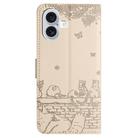 For iPhone 17 Cat Embossing Pattern Leather Phone Case with Lanyard(Beige) - 3