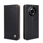 For Realme 11 5G Non-Magnetic Retro Texture Leather Phone Case(Black) - 1