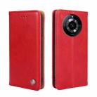 For Realme 11 5G Non-Magnetic Retro Texture Leather Phone Case(Red) - 1