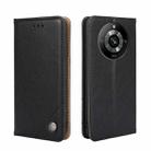 For Realme 11 Pro / 11 Pro+ 5G Non-Magnetic Retro Texture Leather Phone Case(Black) - 1