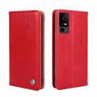 For TCL 40 XE 5G / 40X 5G T601D Non-Magnetic Retro Texture Leather Phone Case(Red) - 1