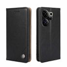 For Tecno Camon 20 Premier 5G Non-Magnetic Retro Texture Leather Phone Case(Black) - 1