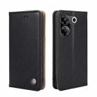 For Tecno Camon 20 Pro 5G Non-Magnetic Retro Texture Leather Phone Case(Black) - 1