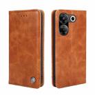 For Tecno Camon 20 Pro 5G Non-Magnetic Retro Texture Leather Phone Case(Brown) - 1