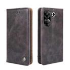 For Tecno Camon 20 Pro 5G Non-Magnetic Retro Texture Leather Phone Case(Grey) - 1