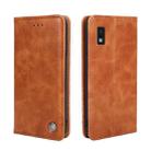 For Sharp Aqous Wish 3 Non-Magnetic Retro Texture Leather Phone Case(Brown) - 1