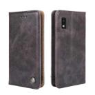 For Sharp Aqous Wish 3 Non-Magnetic Retro Texture Leather Phone Case(Grey) - 1