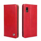 For Sharp Aqous Wish 3 Non-Magnetic Retro Texture Leather Phone Case(Red) - 1