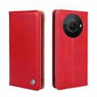 For Sharp Aquos R8 Pro SH-51D Non-Magnetic Retro Texture Leather Phone Case(Red) - 1