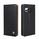 For Sharp Aquos R8 SH-52D Non-Magnetic Retro Texture Leather Phone Case(Black) - 1