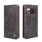 For Sharp Aquos R8 SH-52D Non-Magnetic Retro Texture Leather Phone Case(Grey) - 1