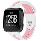 For Fitbit Versa 2 / Fitbit Versa / Fitbit Versa Lite Two Colors Silicone Watch Band, Size:S(White Pink) - 1