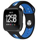 For Fitbit Versa 2 / Fitbit Versa / Fitbit Versa Lite Two Colors Silicone Watch Band, Size:S(Black Blue) - 1