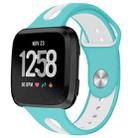 For Fitbit Versa 2 / Fitbit Versa / Fitbit Versa Lite Two Colors Silicone Watch Band, Size:S(Duck White) - 1